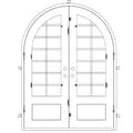 Bronx radius top iron double door thermally broken.