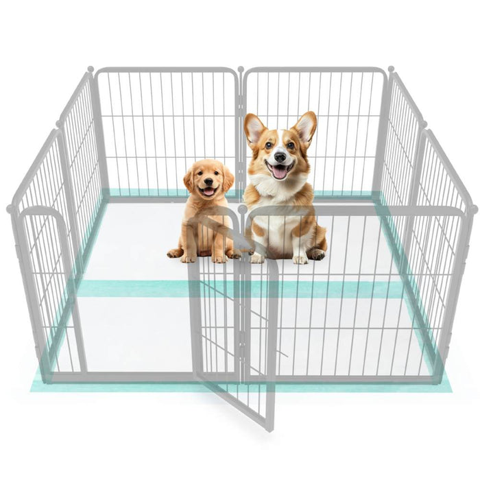Bundle - Black Homeplus Dog Playpen & Green Extra Large Disposable Puppy Pads