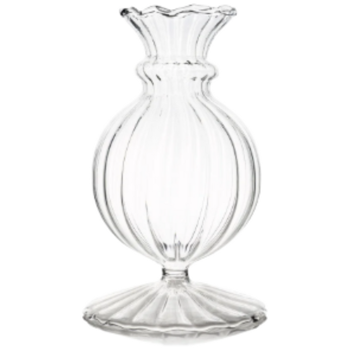COLORED GLASS BUD VASE, CLEAR
