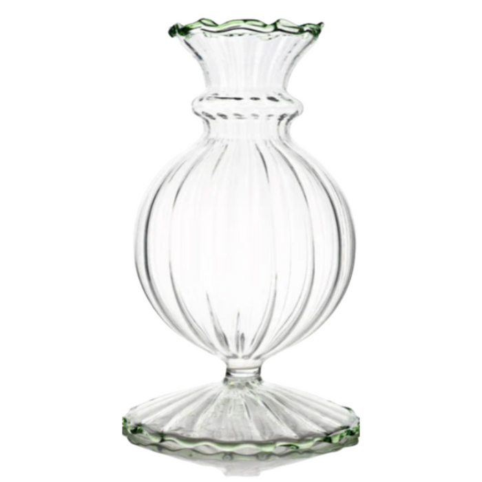 COLORED GLASS BUD VASE, GREEN