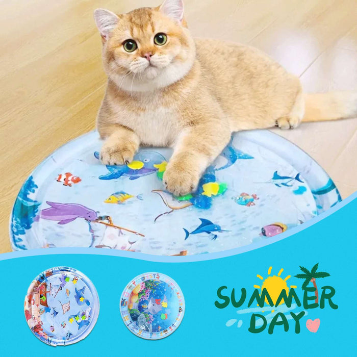 Cooling Water Mat for Pets - Inflatable Summer Ice Pad Bed