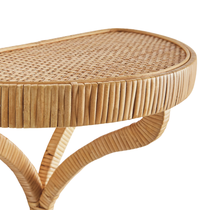 CRESCENT WRAPPED RATTAN WALL BRACKET