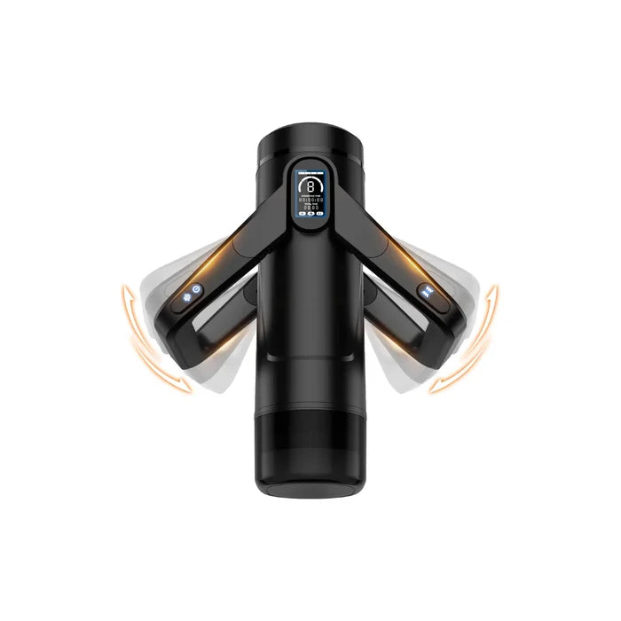 The Wing Thrusting & Vibrating Masturbator - Black