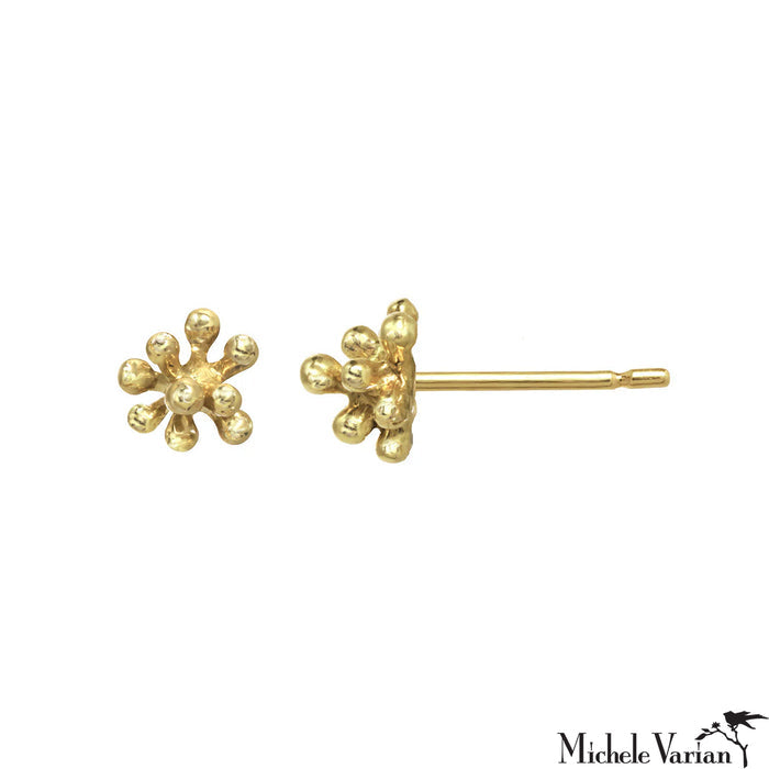 Dandelion Stud Earrings Gold Tiny