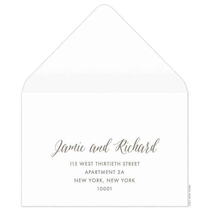 Diamond Faceted Script Reply Card Envelope