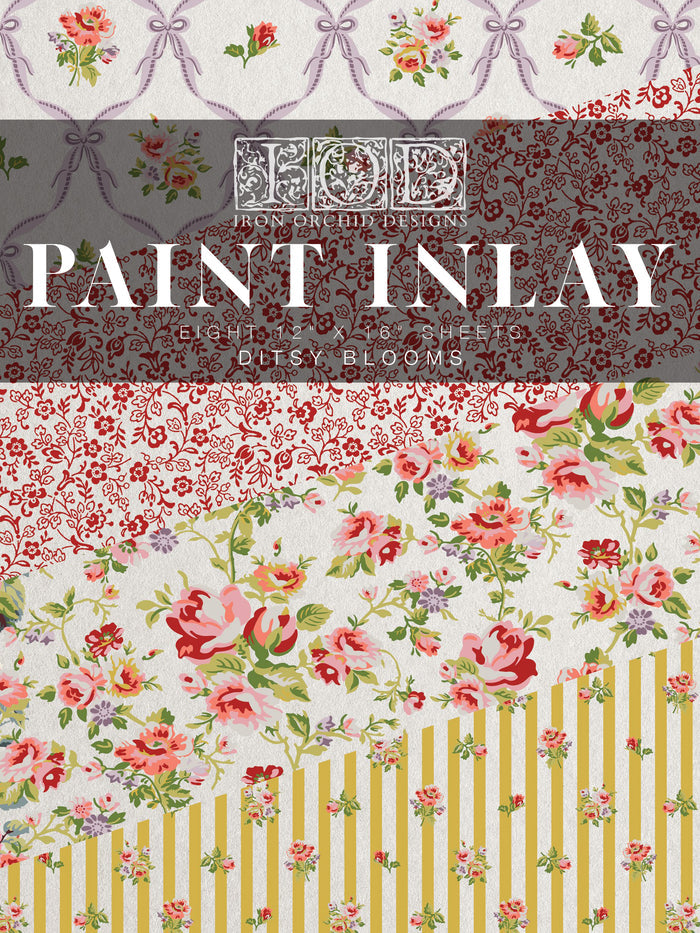Ditsy Blooms IOD Paint Inlay 12x16 Pad™