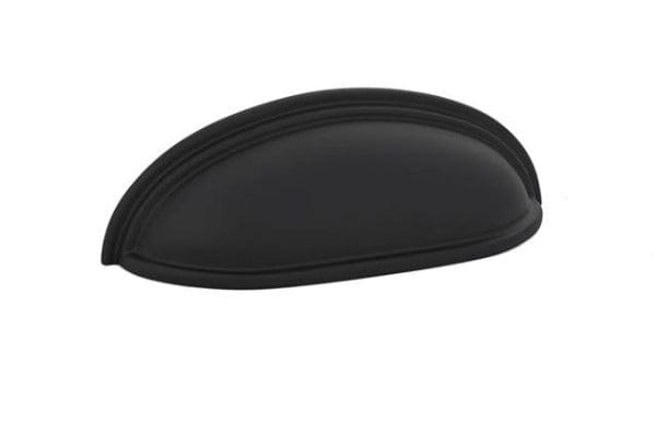Emtek Traditional 4" Cup Pull in Flat Black