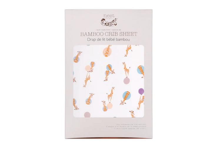 Fitted Crib Sheet (Bamboo) - Giraffe Shapes
