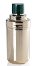 GOLD COCKTAIL SHAKER WITH GREEN ACCENT
