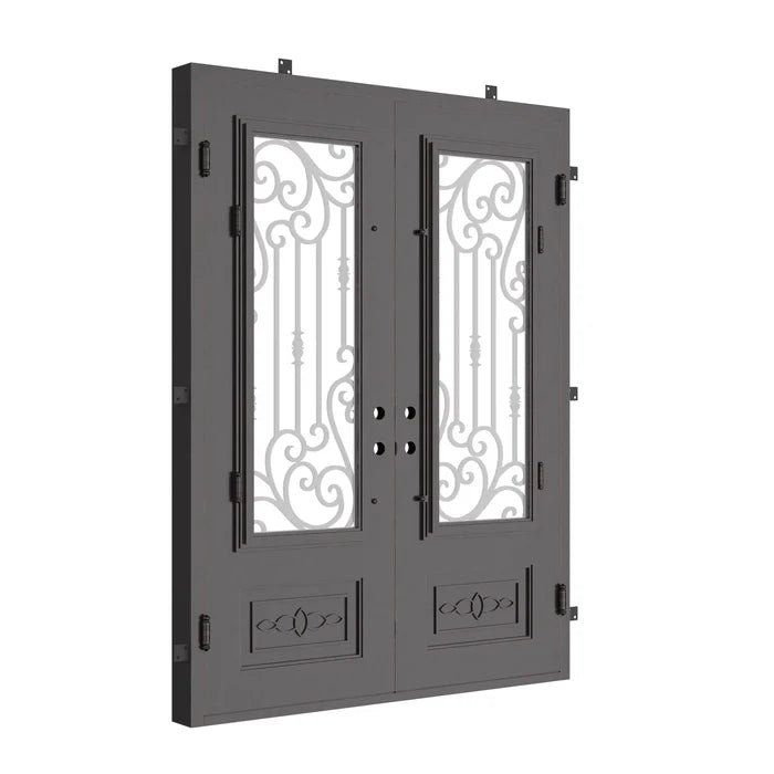 Golden Gate thermally broken square top door in black finish.