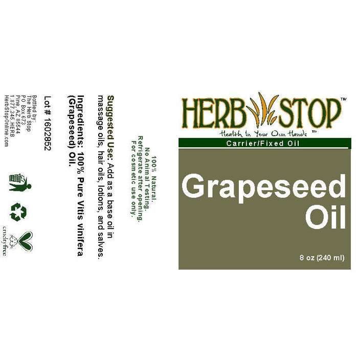 Grapeseed Oil 8 oz Label