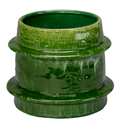GREEN CERAMIC TEXTURED VASE