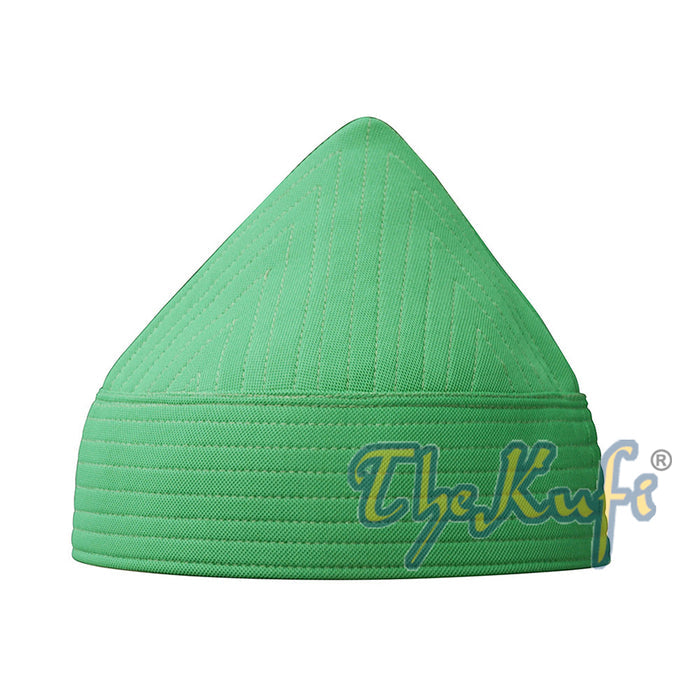 Green Semi-Rigid Soft Handcrafted Tall Naqshbandi Tariqah Sufi Nakshibendi Kufi Hat