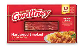 GWALTNEY HARDWOOD SMOKED BACON 12 OZ#ROCK VALUE PRODUCT. ORDER BY  TUESDAY EVENING JAN 13 FOR JAN 21 DELIVERY #