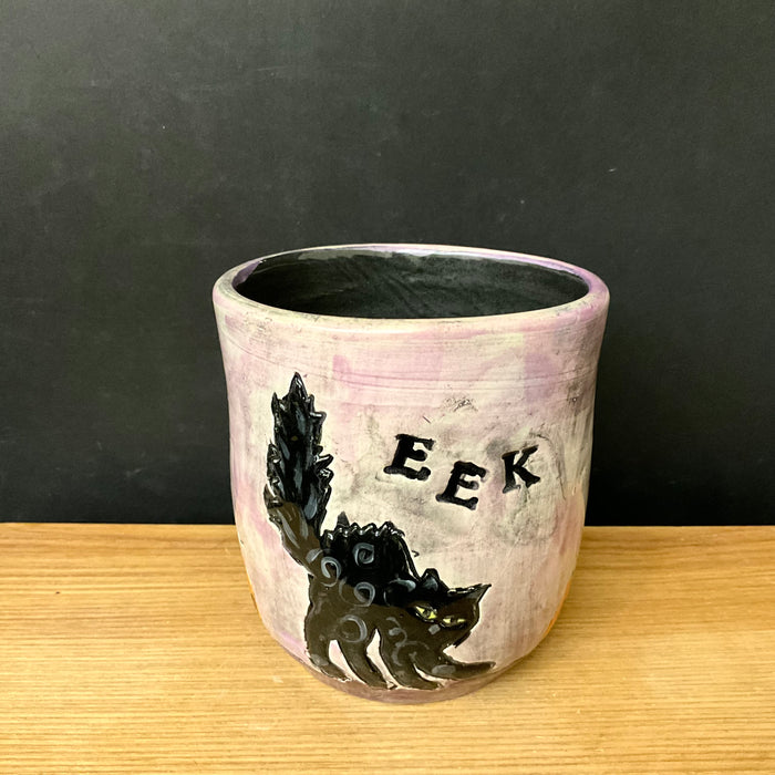 Halloween Mug Purple with Black Cats