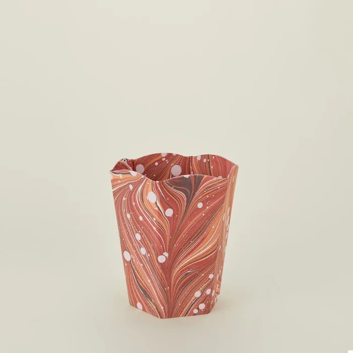 HAND MARBLED COLLAPSABLE BASKET