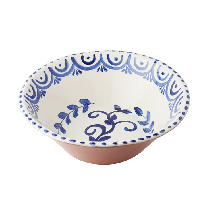 HAND PAINTED BLUE AND WHITE BOWL