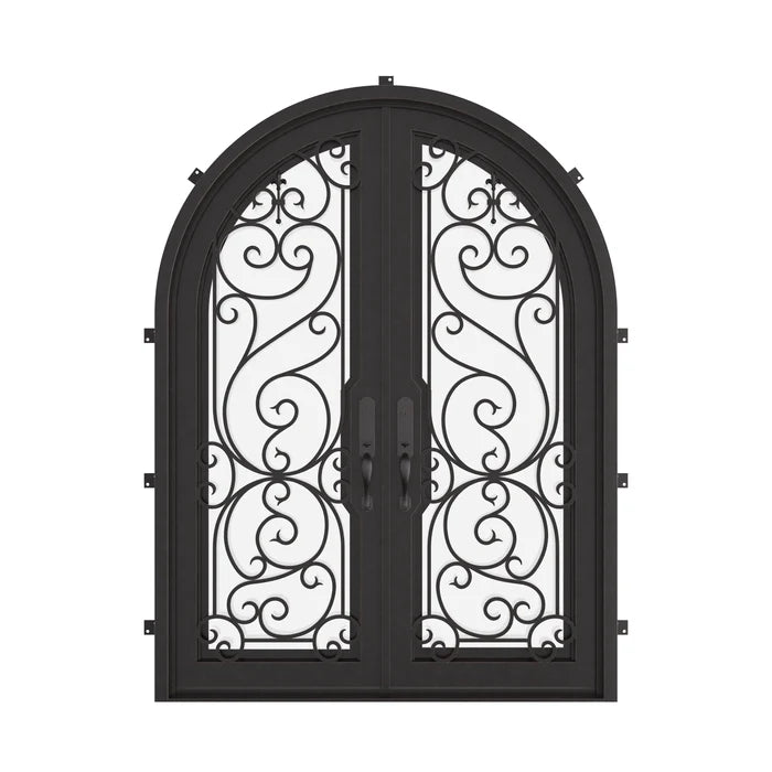 Hills round top iron french door with thermal barrier.