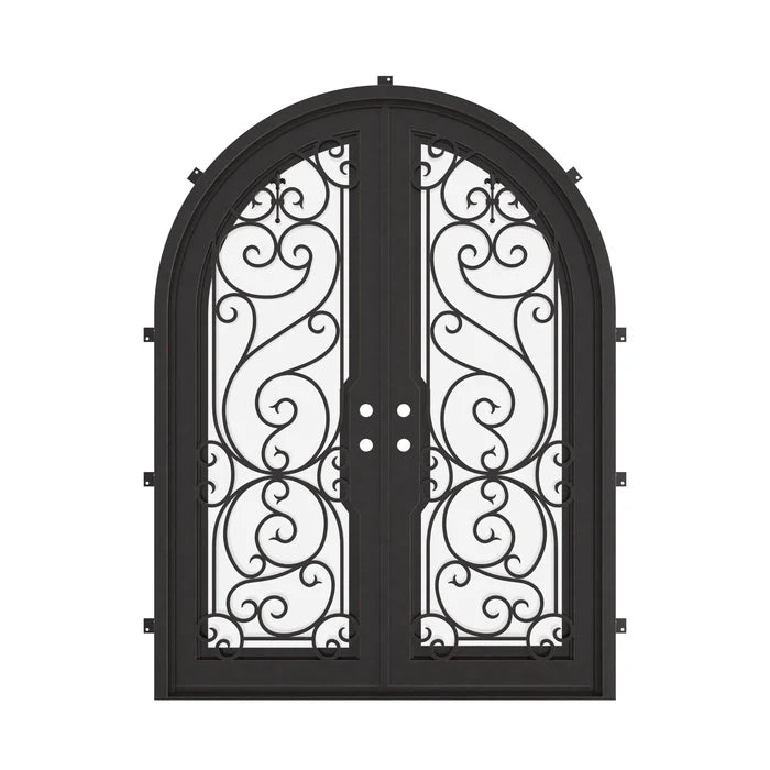 Hills full arch top iron french door thermally broken.
