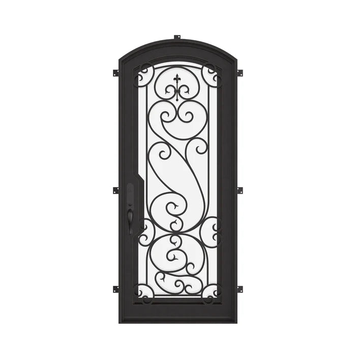 Golden Gate subtle arch top hinged door for cold climates.