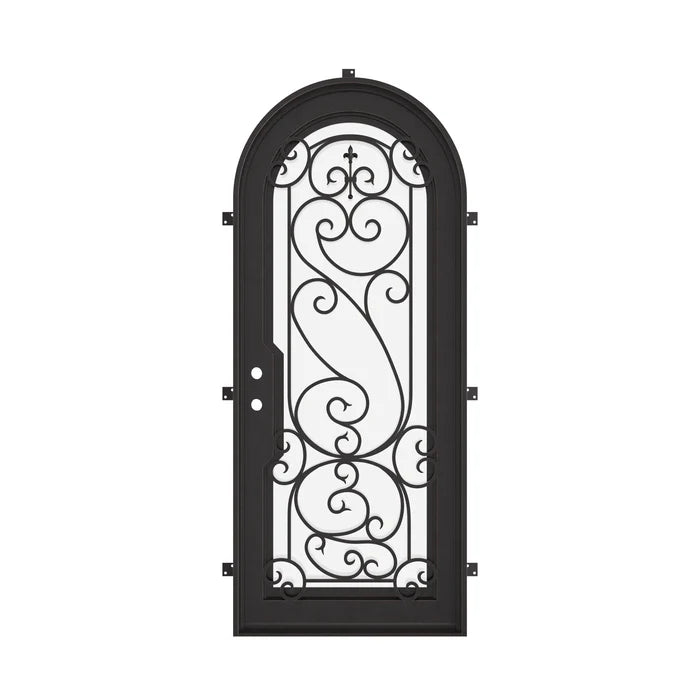 Hills radius top metal door with thermal barrier in matte black.