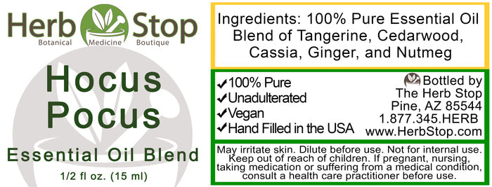 Hocus Pocus Essential Oil Blend Label