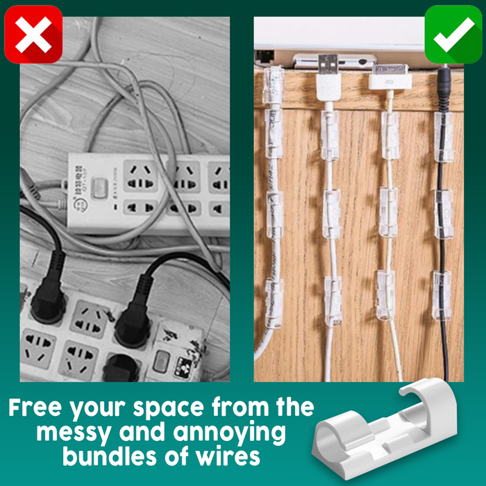 HomeFix Adjustable Cable Clips Stickers