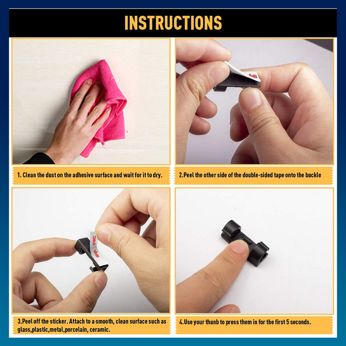 HomeFix Adjustable Cable Clips Stickers