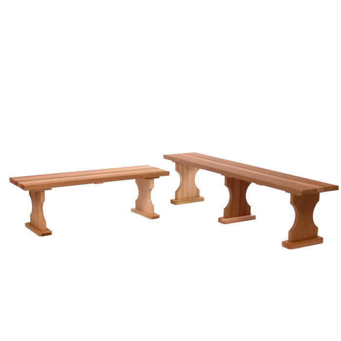homestead cedarworks backless bench 4-ft and 6-ft  side front