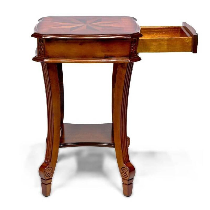 homestead cedarworks designer end table open drawer
