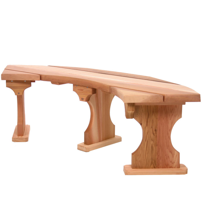 Quarter Round Backless Bench - Full View