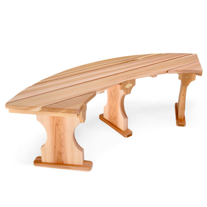Quarter Round Backless Bench - Side View