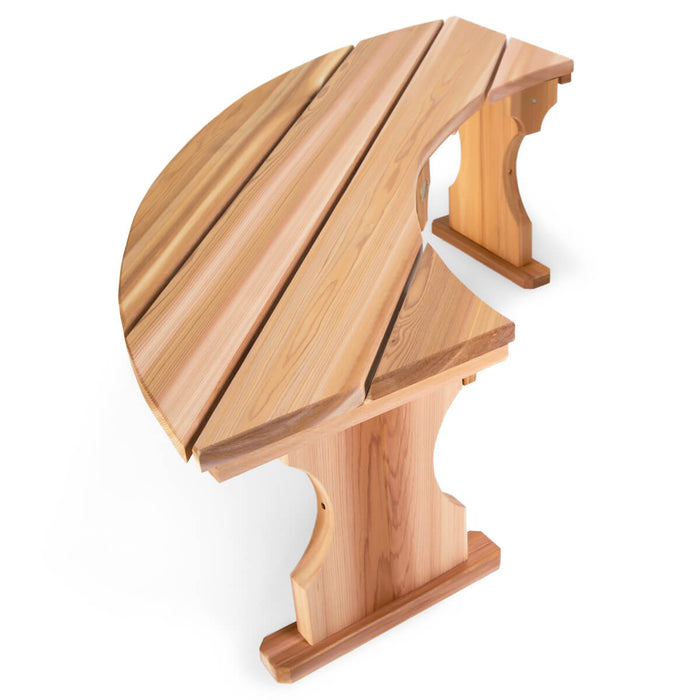 Quarter Round Backless Bench - Side View
