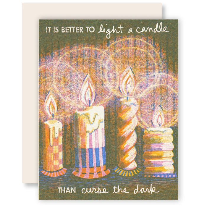 It's Better To Light A Candle Encouragement Card