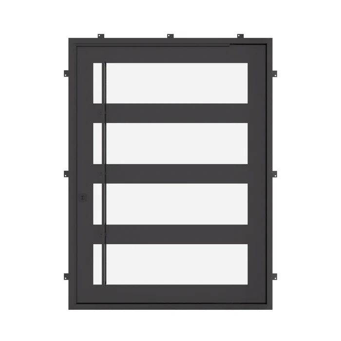 Knox flat steel pivot front door with minimalist modern frame