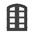 Knox black colored metal double door in bronze with glass and thermal barrier.