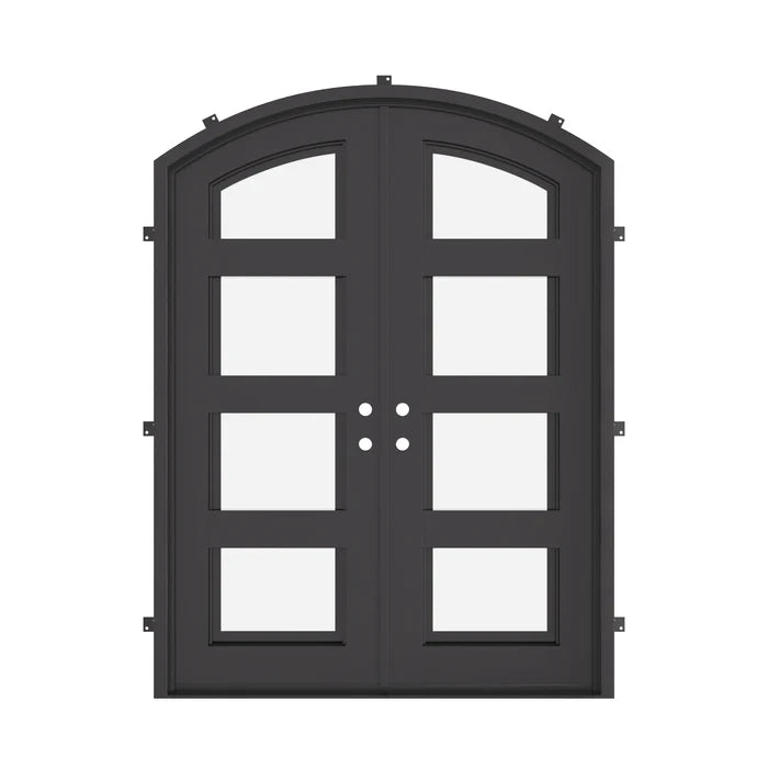 Knox double door with thermal break and glass in black.