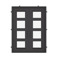Knox black finished flat top double exterior door thermally broken.