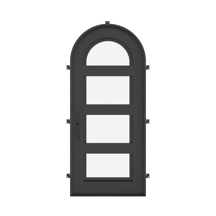 Knox exterior full arch door with thermal barrier in matte black.