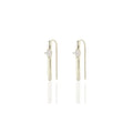 Kris Nations – Arc Pull Through Hoop Earrings with Crystal in Sterling Silver
