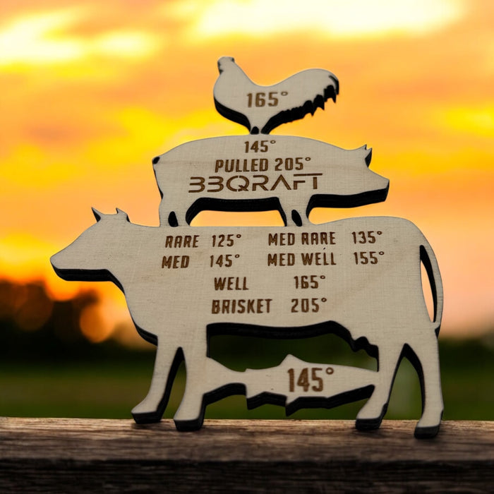 Laser Cut Meat Temp Magnet
