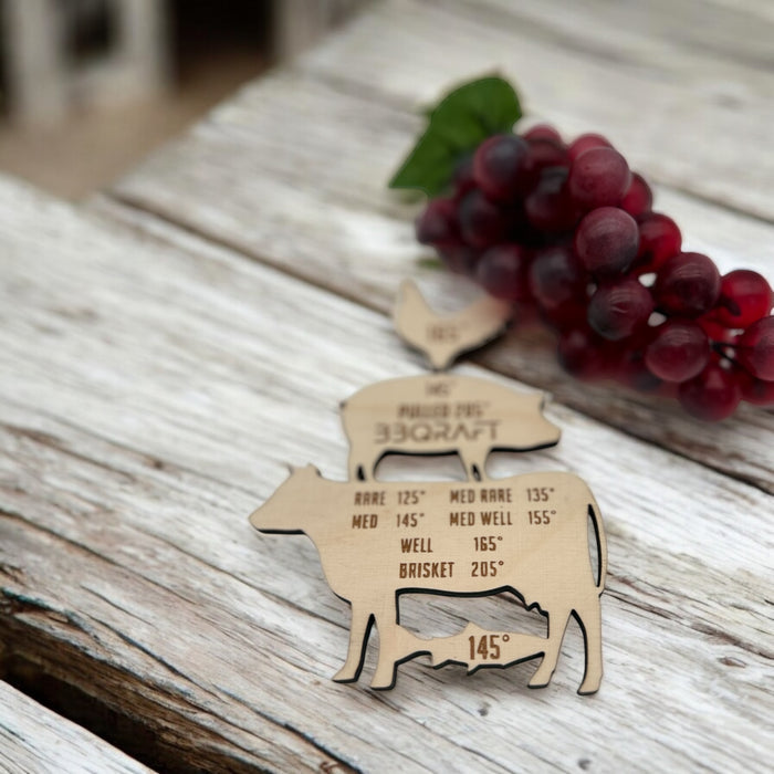 Laser Cut Meat Temp Magnet