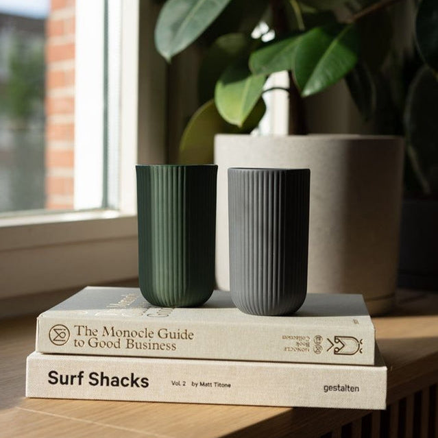 Forest Green Ribbed Latte Cup