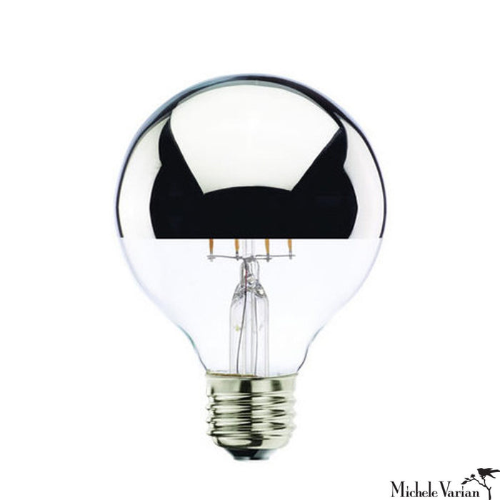 LED Bulb | E26 Base | G25 Chrome Half Mirror | 5W | 2700k