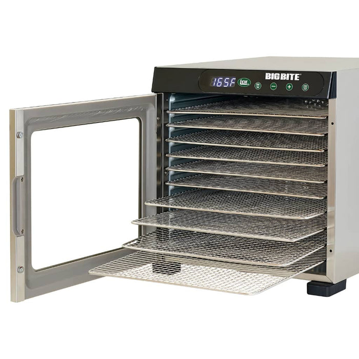 Lem stainless steel dehydrator with open door