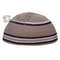Light Brown Nylon Kufi with Maroon & White