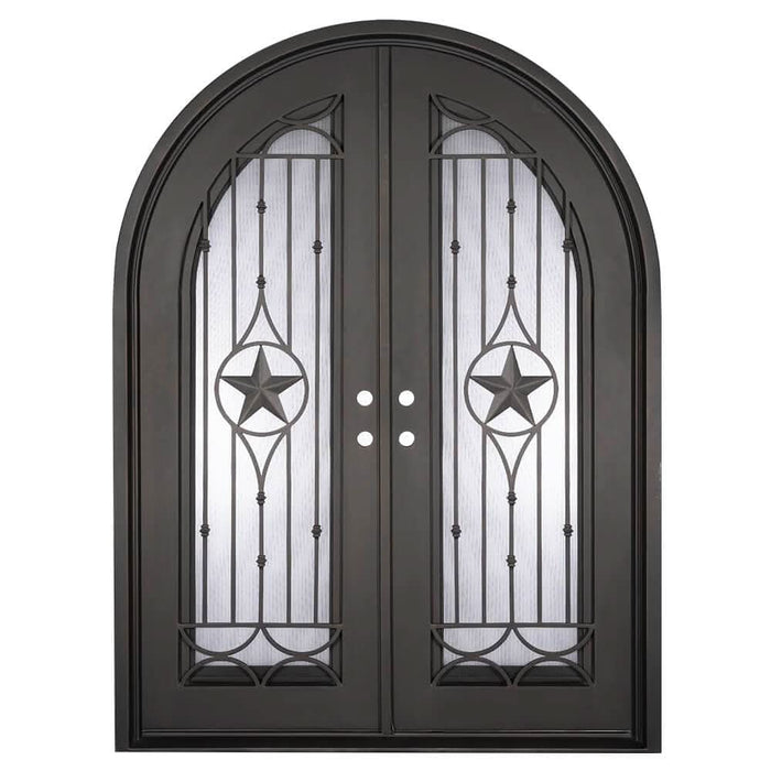 Line Star full arch top iron french door thermally broken.