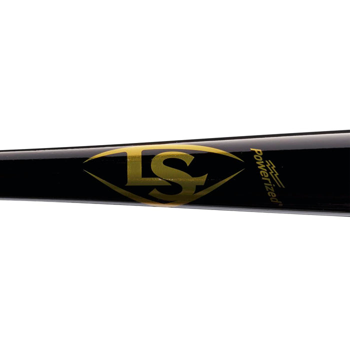 The Louisville Slugger MLB Prime Maple C271 Wood Baseball Bat (WBL2680010) features a black finish with gold logo and is designed for a balanced swing.