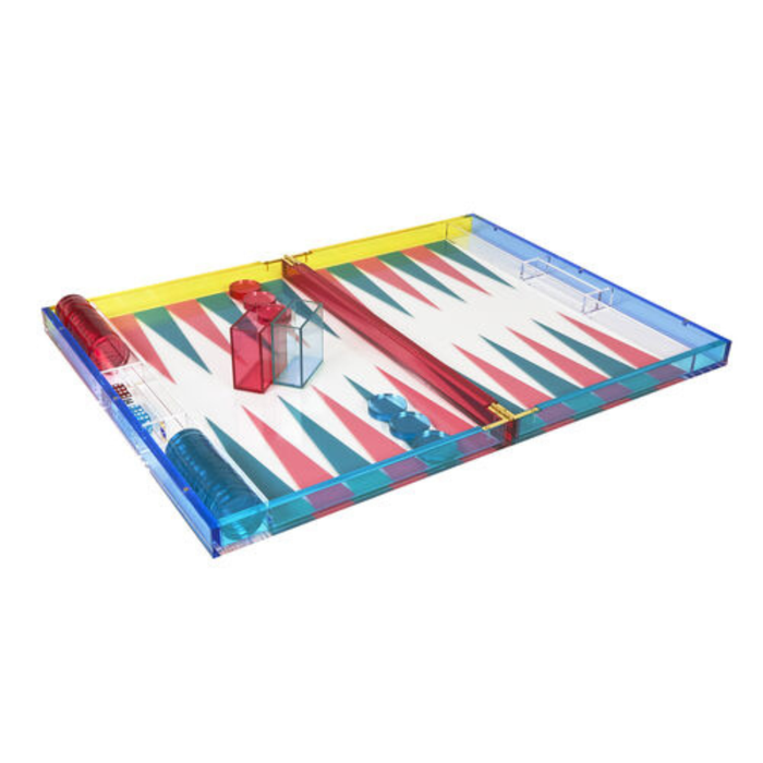 LUCITE BACKGAMMON SET