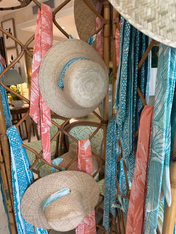 Meg Braff Designs "Beverly Hills" Fabric Hat Ribbon - Hibiscus Pink